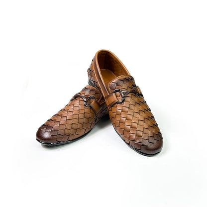 Woven Brown Loafer  | Premium Quality | All Season Shoe