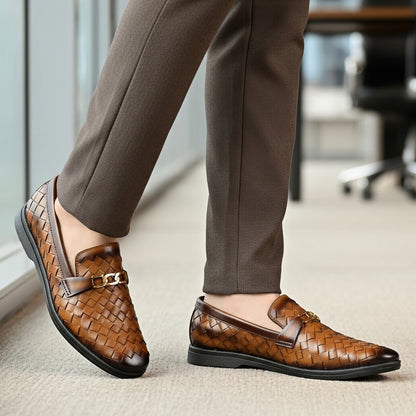 Woven Brown Loafer  | Premium Quality | All Season Shoe