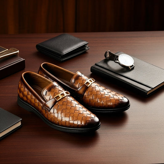 Woven Brown Loafer  | Premium Quality | All Season Shoe