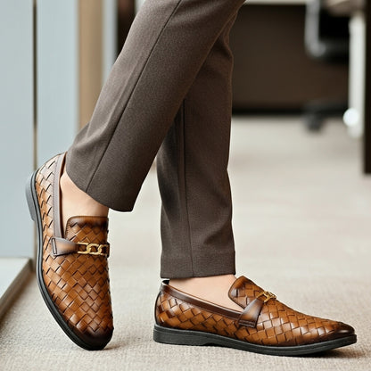 Woven Brown Loafer  | Premium Quality | All Season Shoe