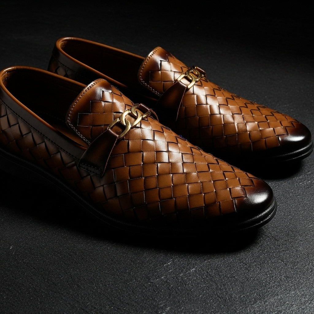 Woven Brown Loafer  | Premium Quality | All Season Shoe