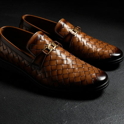 Woven Brown Loafer  | Premium Quality | All Season Shoe